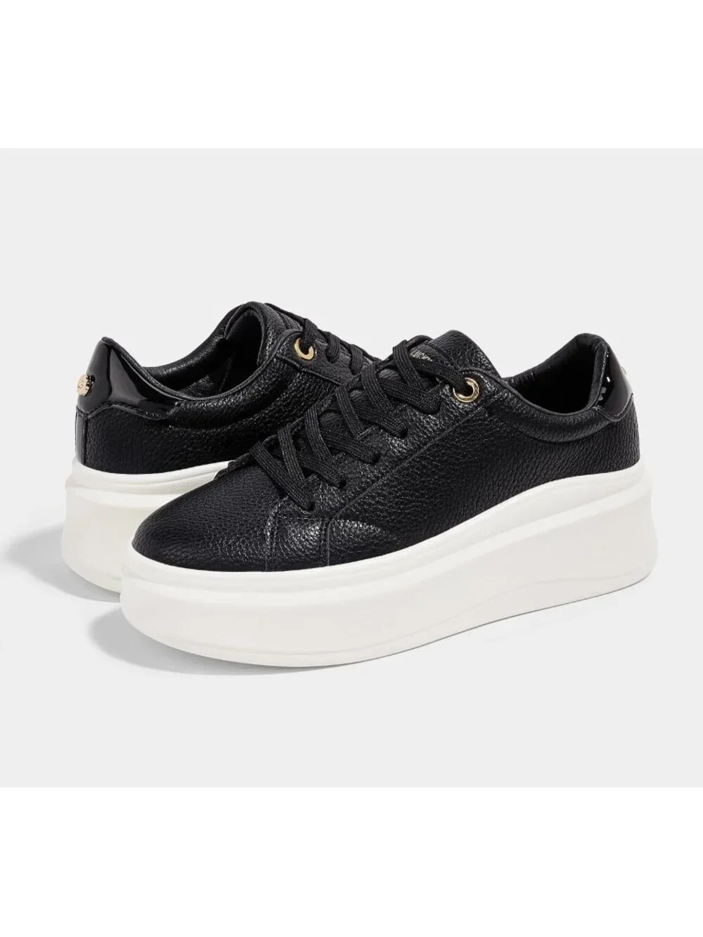 🆕Women's Black Platform Fashion Sneakers Classic Low Top Thick Sole Casual